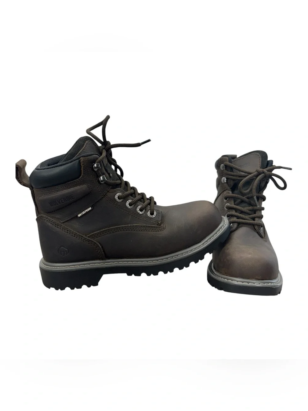 Wolverine Brown Leather Lace-Up Work Boots